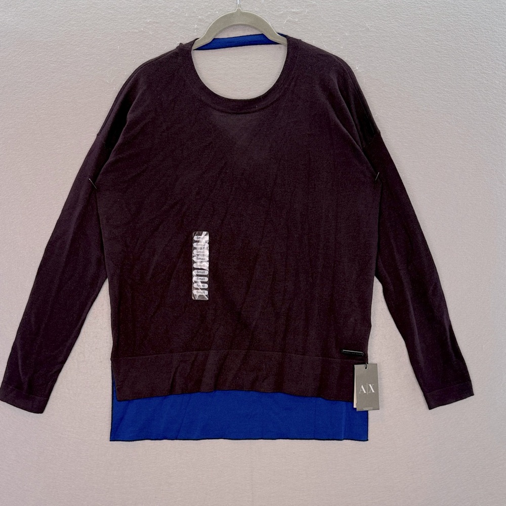 A/X Armani Exchange- NWT women’s 100% Merino wool long sleeve sweater top SIZE S